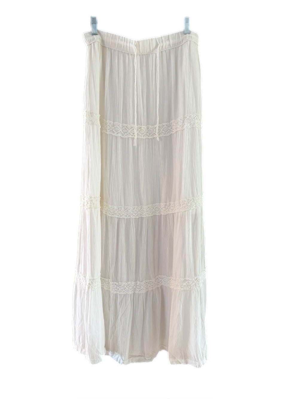 Boho Peasant Maxi Skirt Ivory - Picture 5 of 10